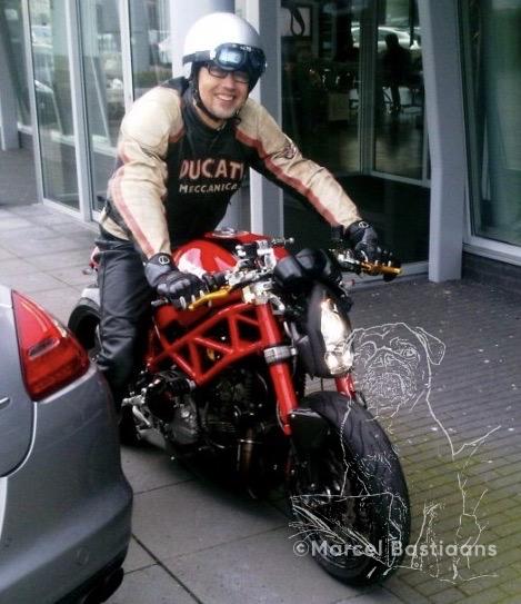 Marcel on the Codatronca Ducati